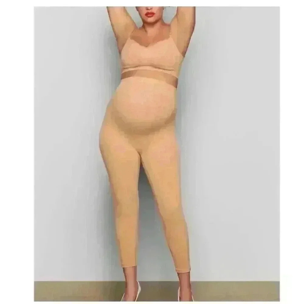 Skims Maternity High‎ Waist Shapewear Leggings Brown Size S/M